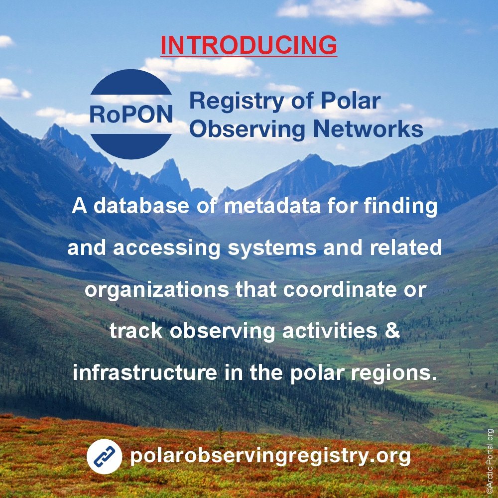 Registry of Polar Observing Networks - RoPON Introduction