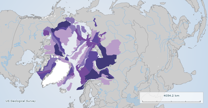 (Map: Arctic Portal) Potential oil and gas fields in the Arctic