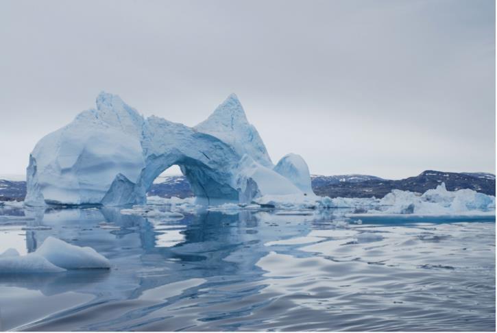 Iceberg near the coastline