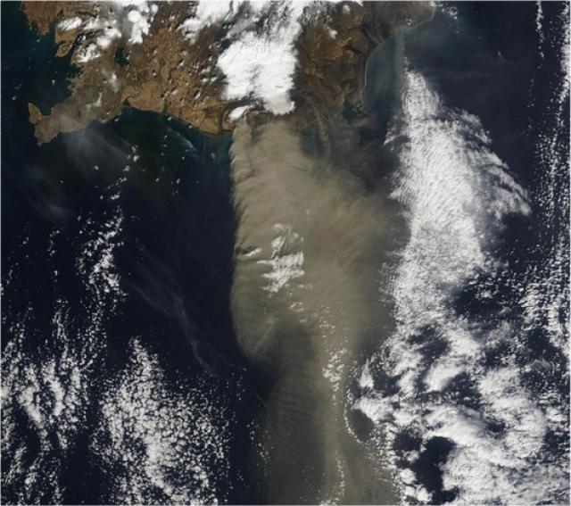 Ash cloud - satellite image