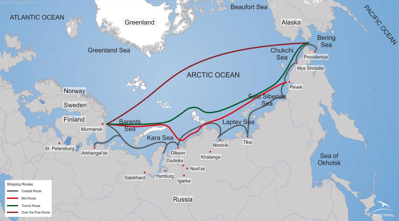 Map of the Northern Sea Route
