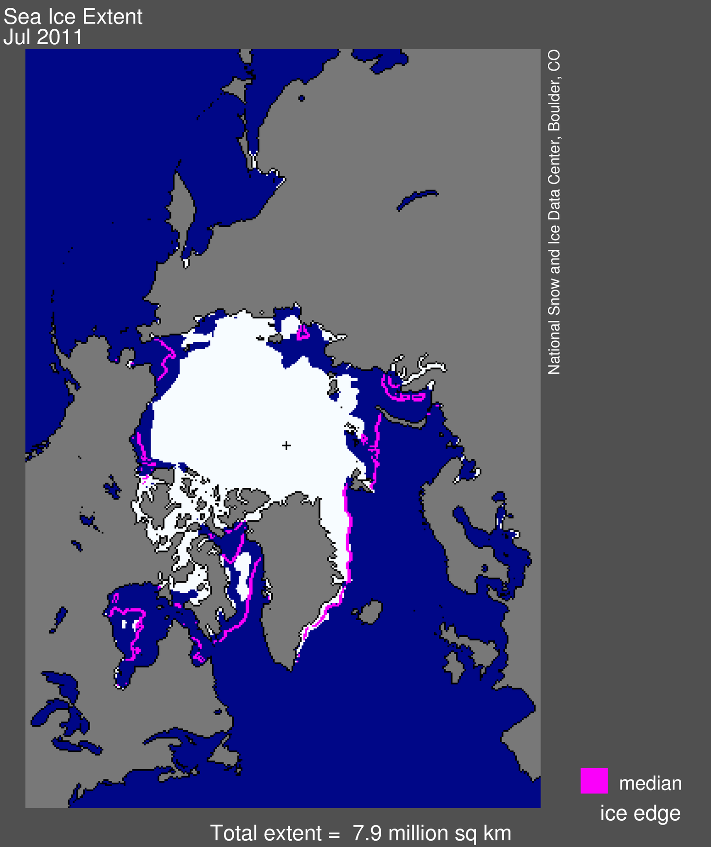 Sea Ice Extent in July 2011