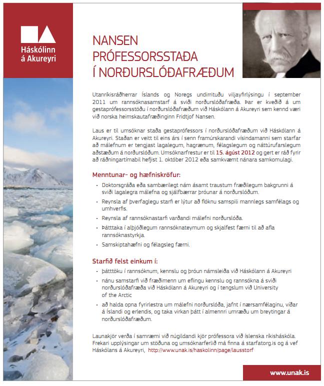 Nansen position advertisment