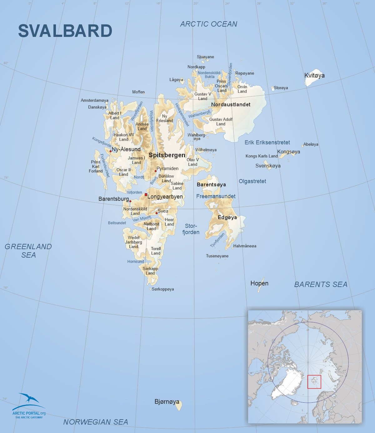 map of Svalbard