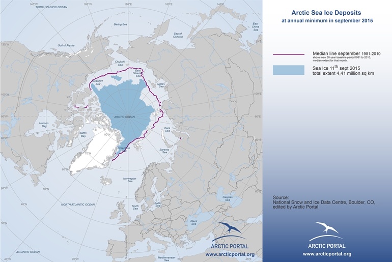 Arctic Portal Map - Arctic Sea Ice Extent September 2015
