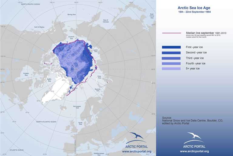Arctic Portal Map - Arctic Sea Ice Age September 1984