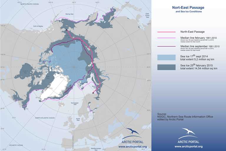Arctic Portal Map - Northern Sea Route, Northeast Route