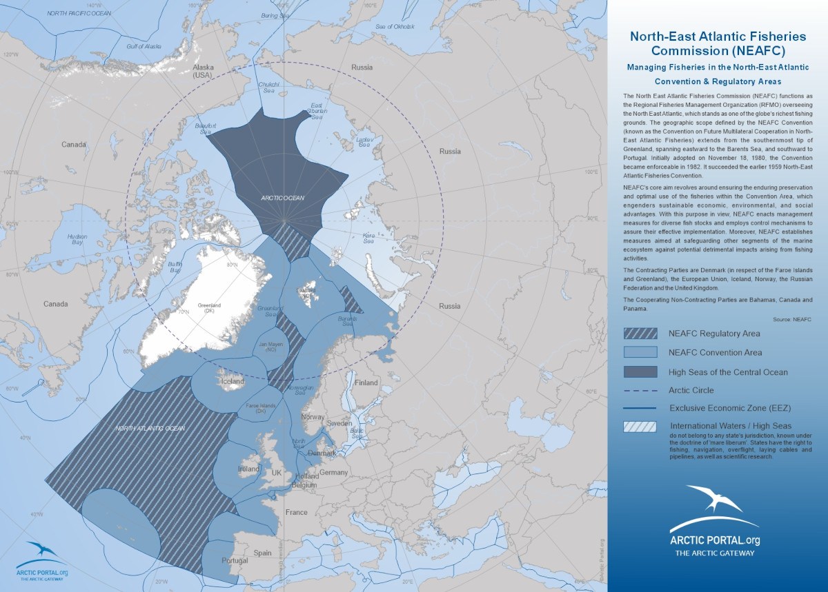Map: North-East Atlantic Fisheries Commission (NEAFC) with EEZs