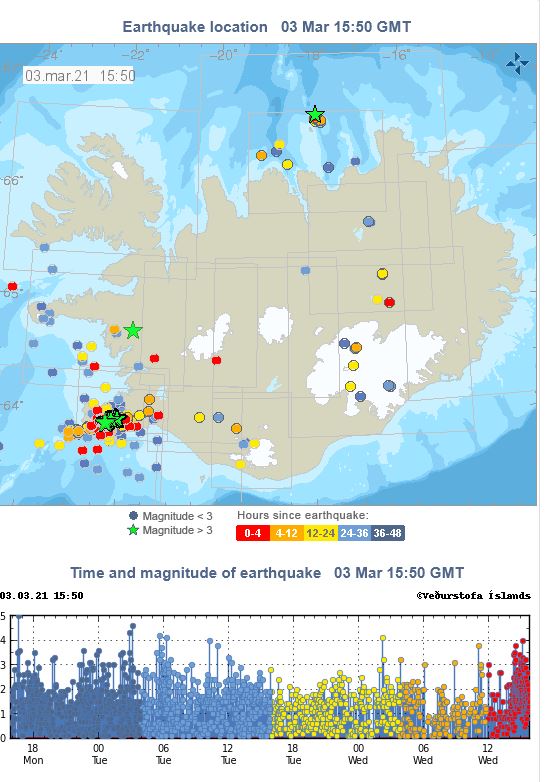 Iceland earthquake location - Fagradalsfjall
