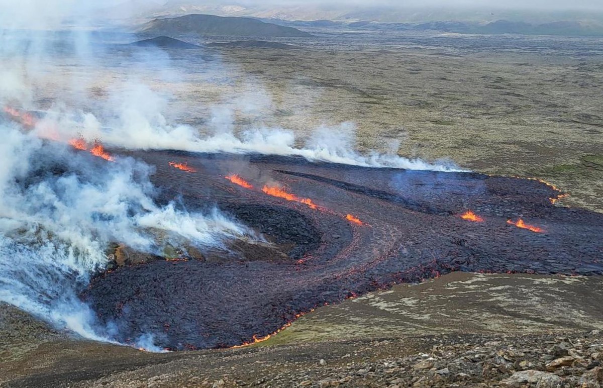 Volcanic eruption at Keilir, Iceland 2023
