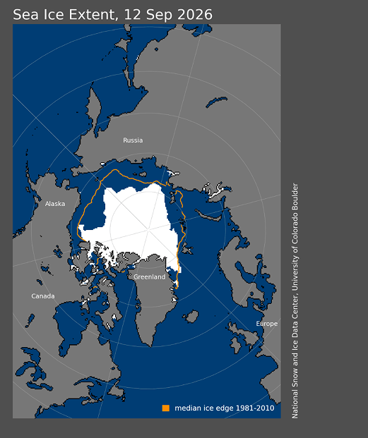 Arctic Sea Ice Extent 12th September 2026