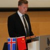 Geir Kristinn Aðalsteinsson, chairman of the Akureyri city council, giving his welcome address.