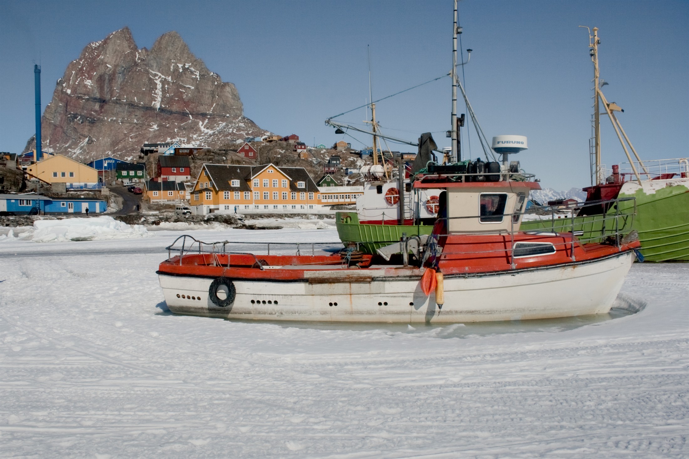 Boats in the ice, Uummannaq, Greenland
