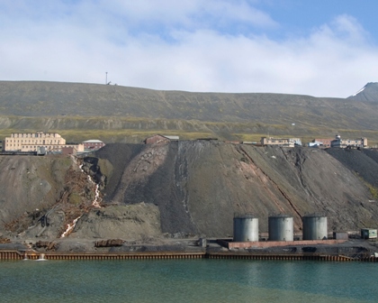 Coal site in Barentsburg, Svalbard
