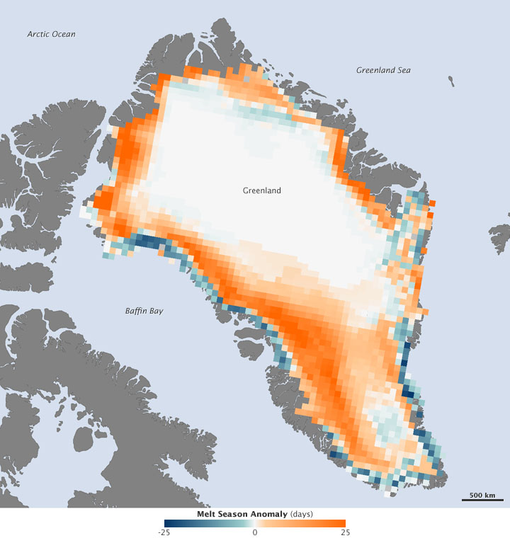 Greenland heat map