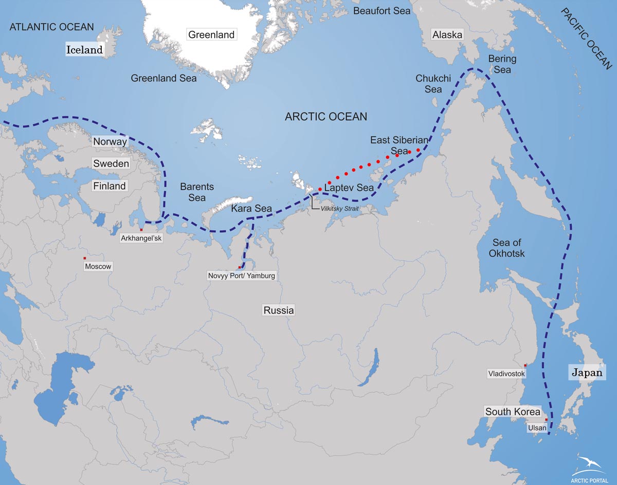 Map of the Northern Sea Route