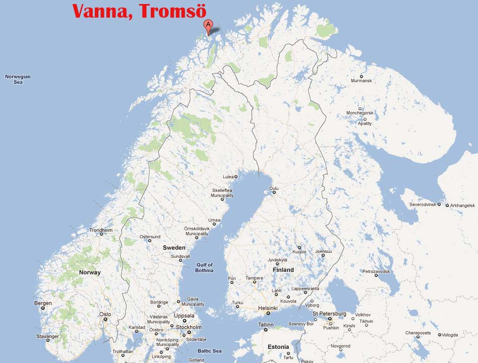 Map of Vanna, Tromsö