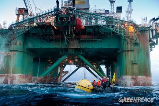 Greenpeace activists in Greenland