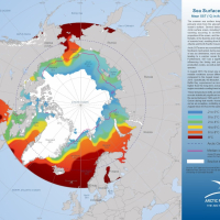 Sea Surface Temperatures in August 2019 North of 60°