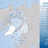 Arctic Sea Ice Deposits at annual minimum in September - Comparison between the years: 2012, 2019, 2020, 2021, 2022, 2023, 2024 & 2025