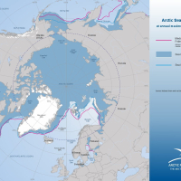 Arctic Sea Ice Deposits at annual maximum in February 2026