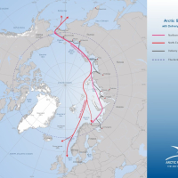 Arctic Sea Routes with Delivery Lines in Russia - Northern Sea Route, North-East Passage