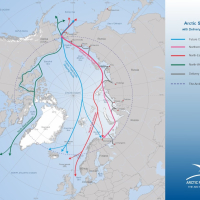 Arctic Sea Routes with Delivery Lines in Russia