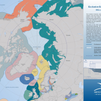 Exclusive Economic Zones of the Arctic with colored zones