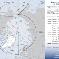 Search and Rescue in the Arctic with legend